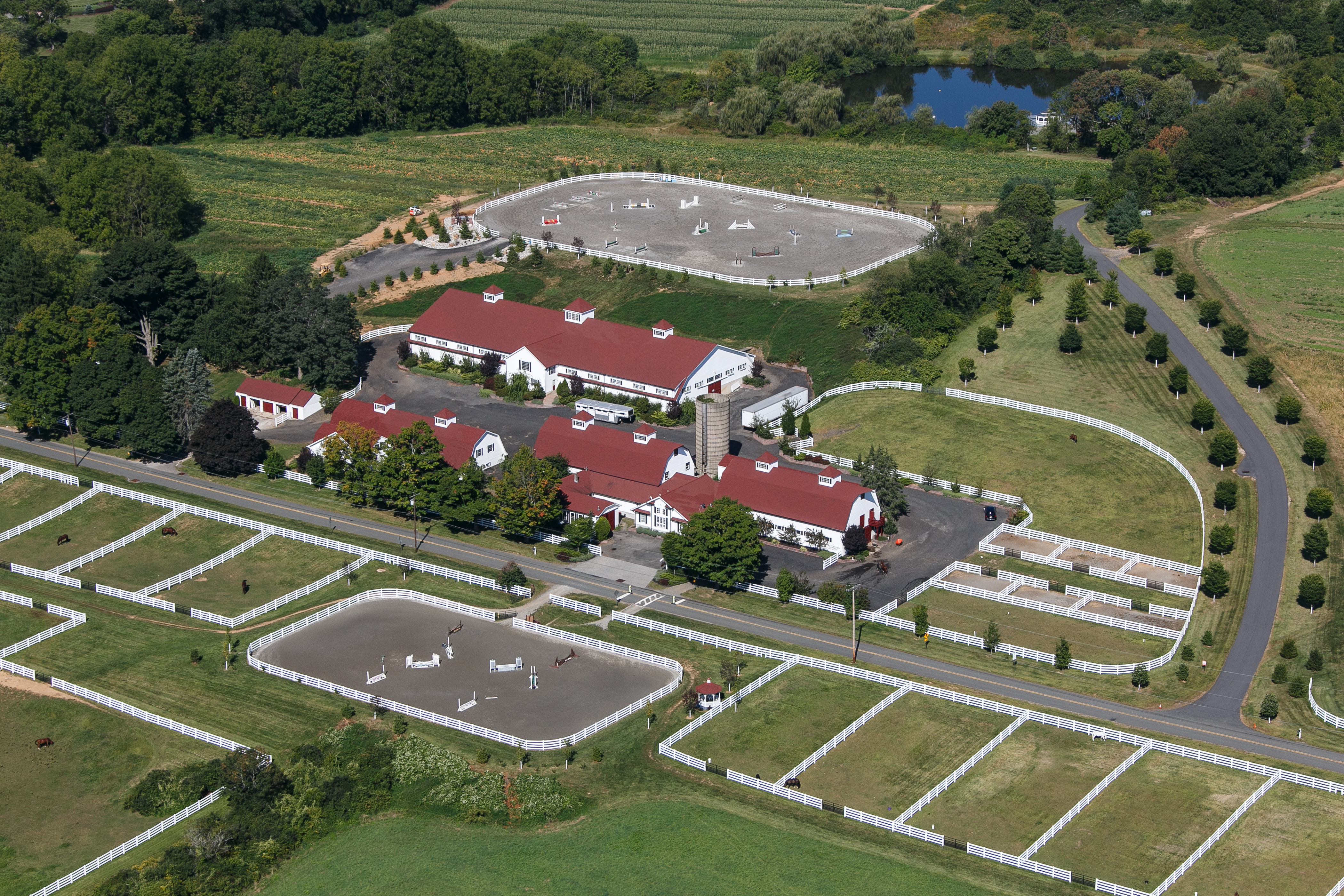 Aerial view of Glen Eden Farm at Sandy Hill Equestrian Center